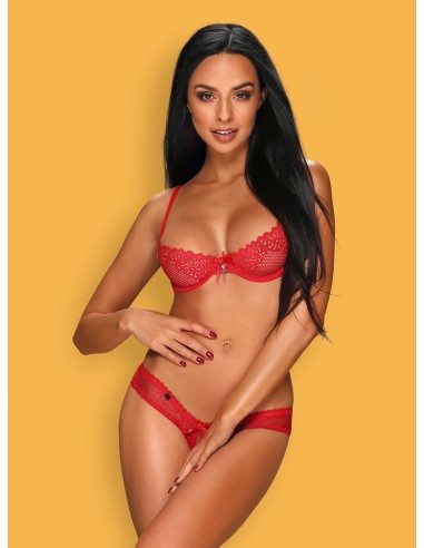 Bielizna-Alabastra komplet 2-częściowy czerwony XXL