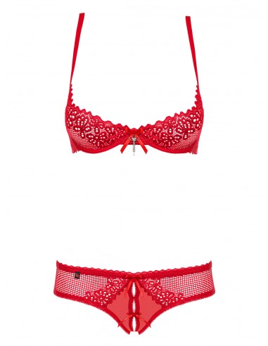 Bielizna-Alabastra komplet 2-częściowy czerwony XXL