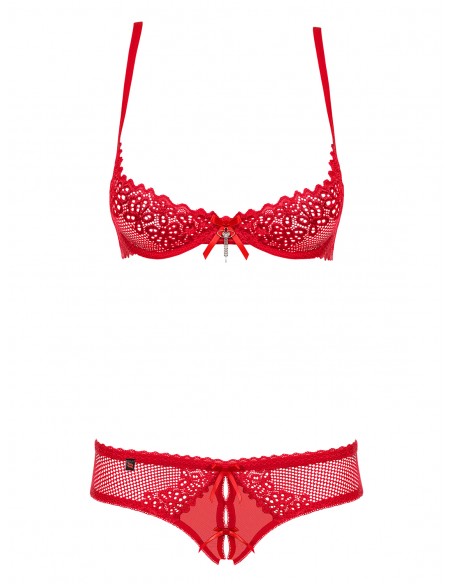 Bielizna-Alabastra komplet 2-częściowy czerwony XXL