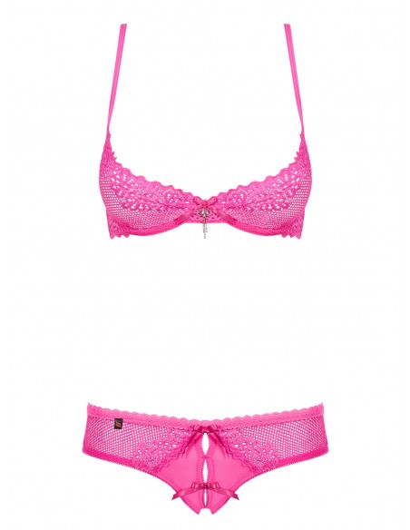 Bielizna-Alabastra komplet 2-częściowy różowy XXL