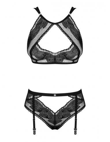 Bielizna-Allastia komplet 2-częściowy czarny  S/M