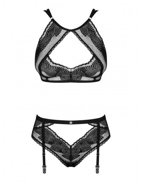 Bielizna-Allastia komplet 2-częściowy czarny  S/M