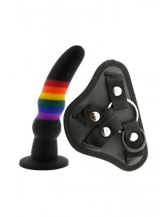 COLOURFUL LOVE STRAP ON SOLID DILDO