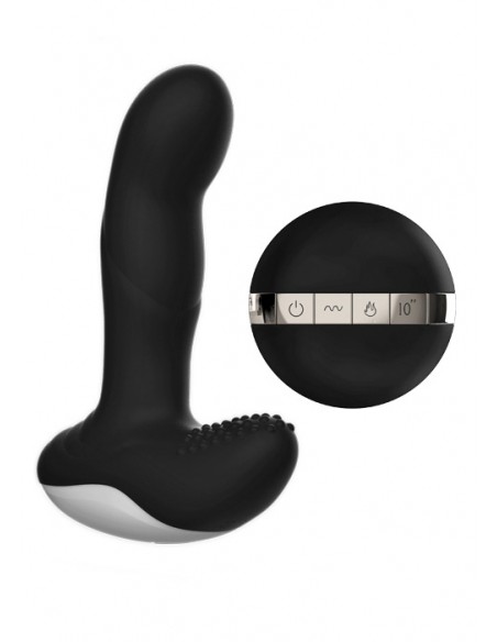 Wibrator-Silicone Massager USB 7 Function + Pulsator / Heating BLACK