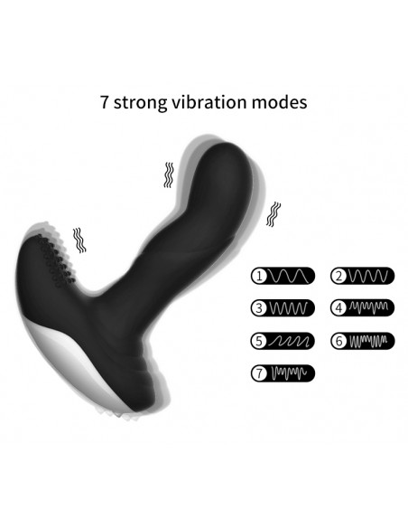 Wibrator-Silicone Massager USB 7 Function + Pulsator / Heating BLACK