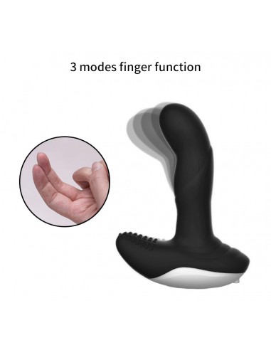 Wibrator-Silicone Massager USB 7 Function + Pulsator / Heating BLACK