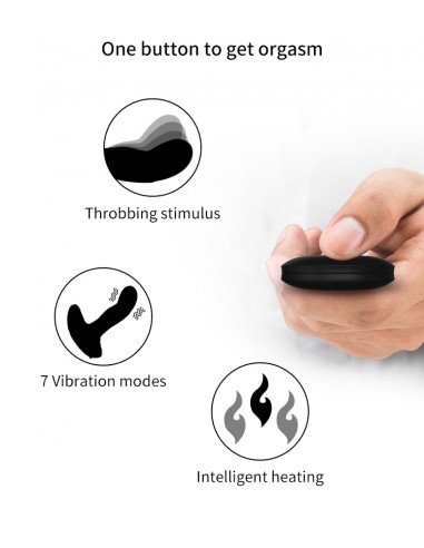Wibrator-Silicone Massager USB 7 Function + Pulsator / Heating BLACK
