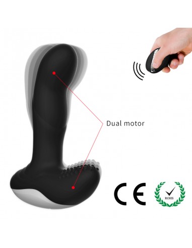 Wibrator-Silicone Massager USB 7 Function + Pulsator / Heating BLACK