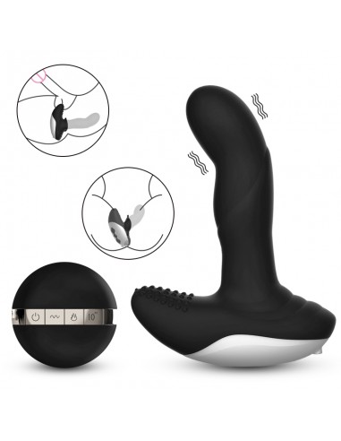 Wibrator-Silicone Massager USB 7 Function + Pulsator / Heating BLACK