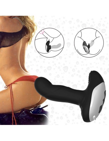 Wibrator-Silicone Massager USB 7 Function + Pulsator / Heating BLACK