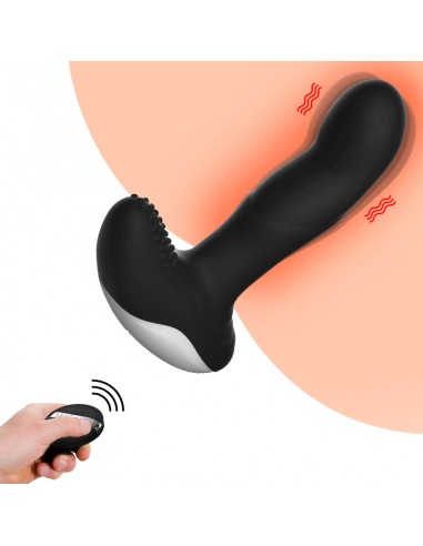 Wibrator-Silicone Massager USB 7 Function + Pulsator / Heating BLACK