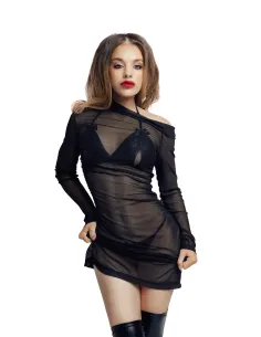 Glossy Sheril, set, wetlook, black, M