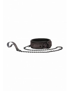 Ouch - Elegant Collar with Leash - Titanium Grey