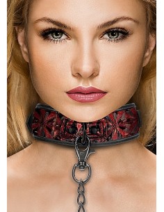 Luxury Collar with Leash - Burgundy