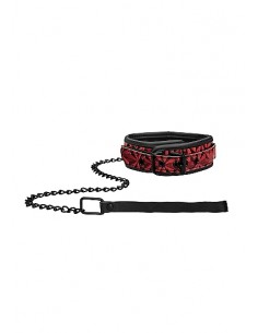 Luxury Collar with Leash - Burgundy 2
