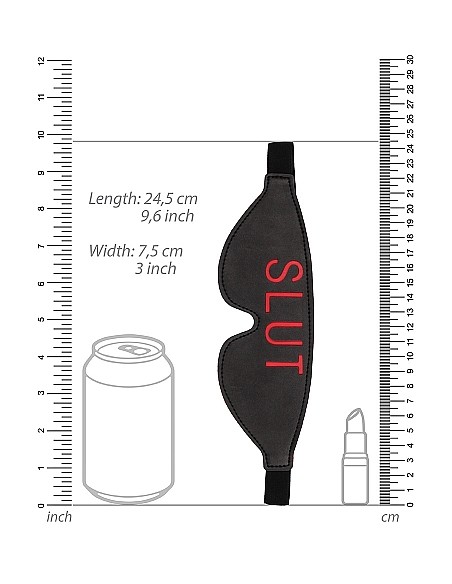 Ouch! Blindfold - SLUT - Black