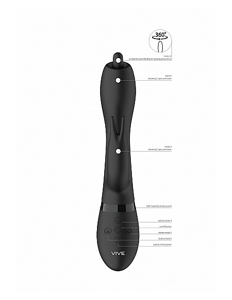 Nilo - Pinpoint Rotating G-spot Rabbit - Black