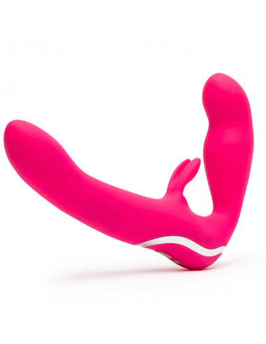 Happy Rabbit - Strapless Strap-On Rabbit Vibe Pink