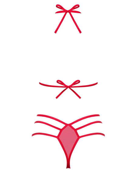Bielizna-Giftella komplet 2-częściowy czerwony  S/M