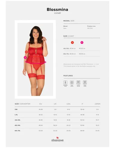 Bielizna-Blossmina gorset i stringi 6XL/7XL