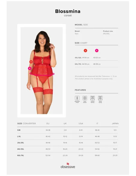 Bielizna-Blossmina gorset i stringi 6XL/7XL