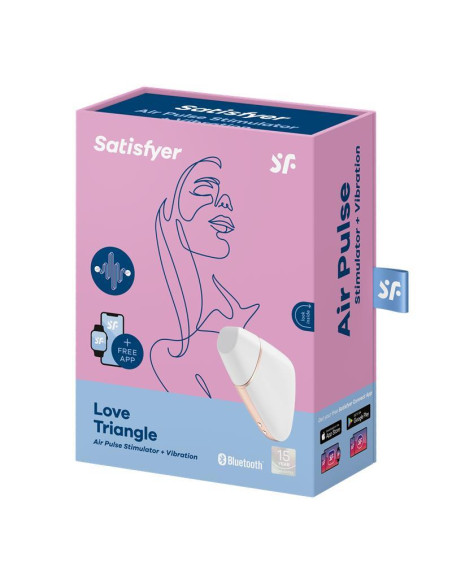 Wibrator - Love Triangle Air Pulse Stimulator + Vibration White