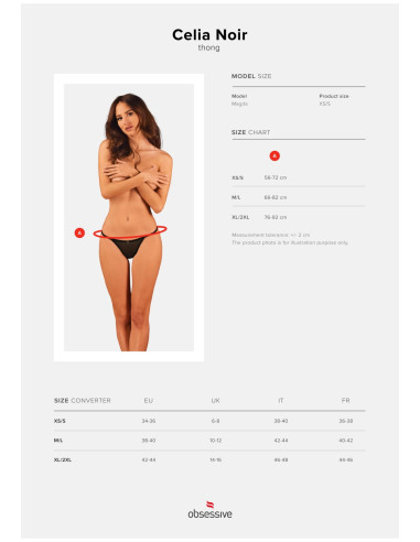 Celia Noir thong XL/2XL