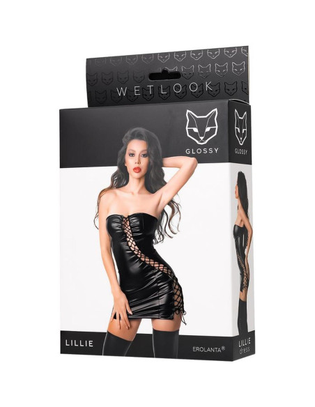Wetlook dress Lillie - black L