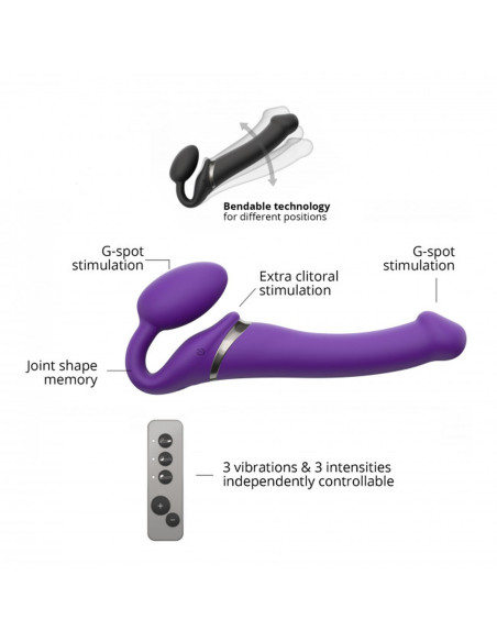 VIBRATING STRAP-ON - M - PURPLE