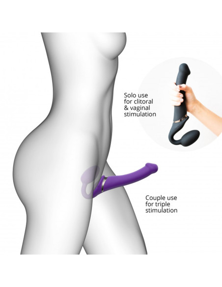 VIBRATING STRAP-ON - M - PURPLE