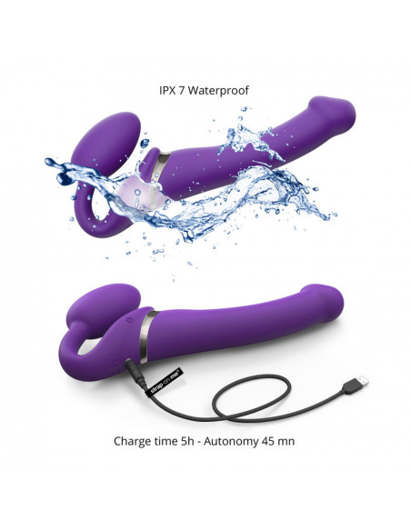 VIBRATING STRAP-ON - M - PURPLE