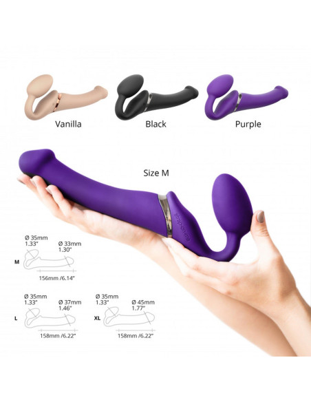 VIBRATING STRAP-ON - M - PURPLE