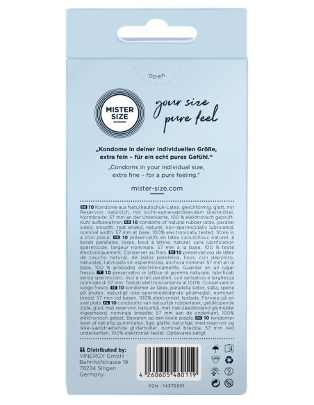 Mister Size 57mm pack of 10