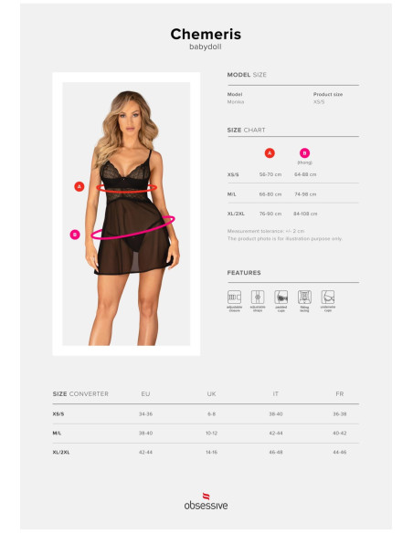 Chemeris babydoll i stringi XL/2XL