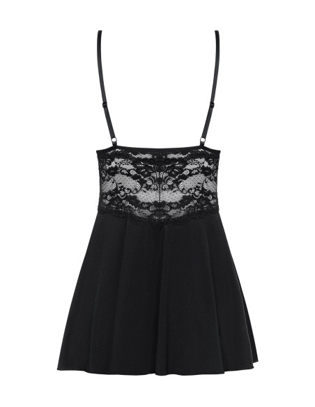 Bielizna-810-BAB-1 babydoll i stringi czarna L/XL
