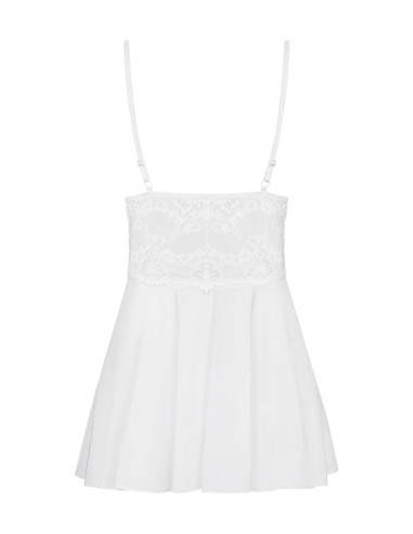 Bielizna-810-BAB-2 babydoll i stringi biała  S/M