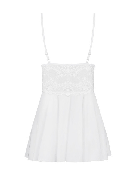 Bielizna-810-BAB-2 babydoll i stringi biała  S/M