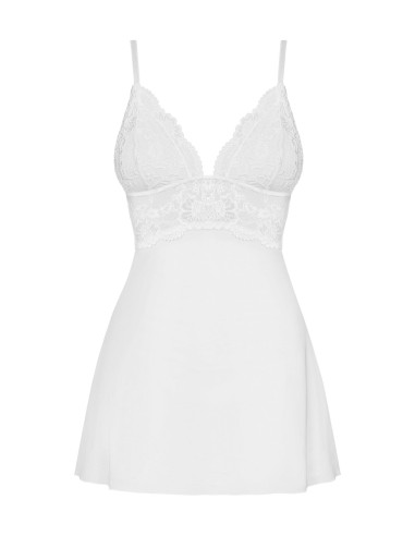 Bielizna-810-BAB-2 babydoll i stringi biała  S/M