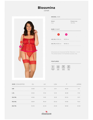 Bielizna-Blossmina gorset i stringi  4XL/5XL