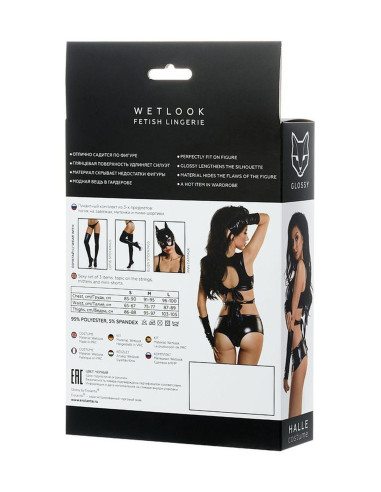 Glossy Sexy set of 3 HALLE - black L
