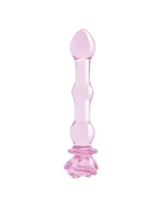 GLAZE GLASS ROSEBUD BEADED DILDO