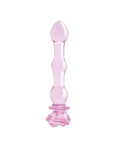 GLAZE GLASS ROSEBUD BEADED DILDO