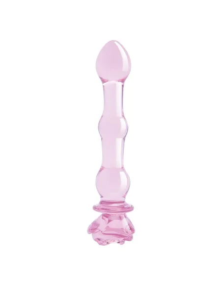 GLAZE GLASS ROSEBUD BEADED DILDO