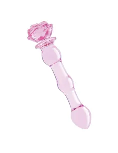 GLAZE GLASS ROSEBUD BEADED DILDO 2
