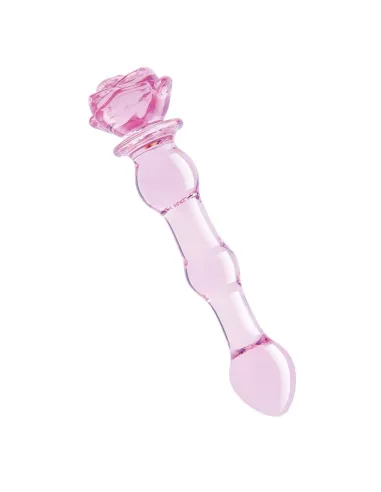 GLAZE GLASS ROSEBUD BEADED DILDO