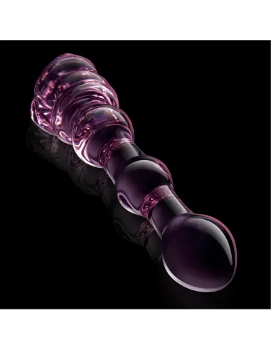 GLAZE GLASS ROSEBUD BEADED DILDO