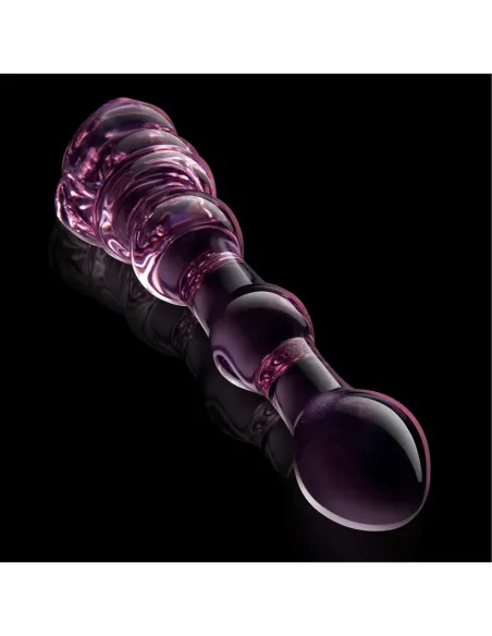 GLAZE GLASS ROSEBUD BEADED DILDO