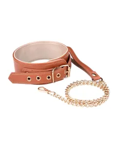 BLAZE ELITE COLLAR AND CHAIN COGNAC VEGAN LEATHER