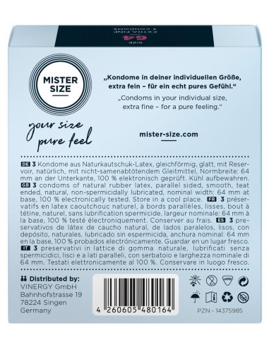 Mister Size 64mm pack of 3