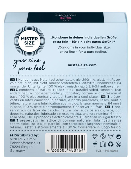 Mister Size 64mm pack of 3